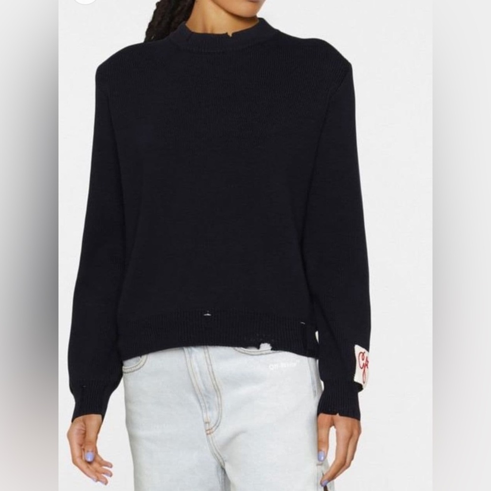 Golden Goose distressed navy sweater (xs)